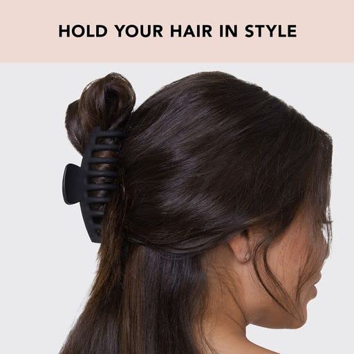 Kitsch Large Hair Clips For Women - Black & Tortoise, 2pcs