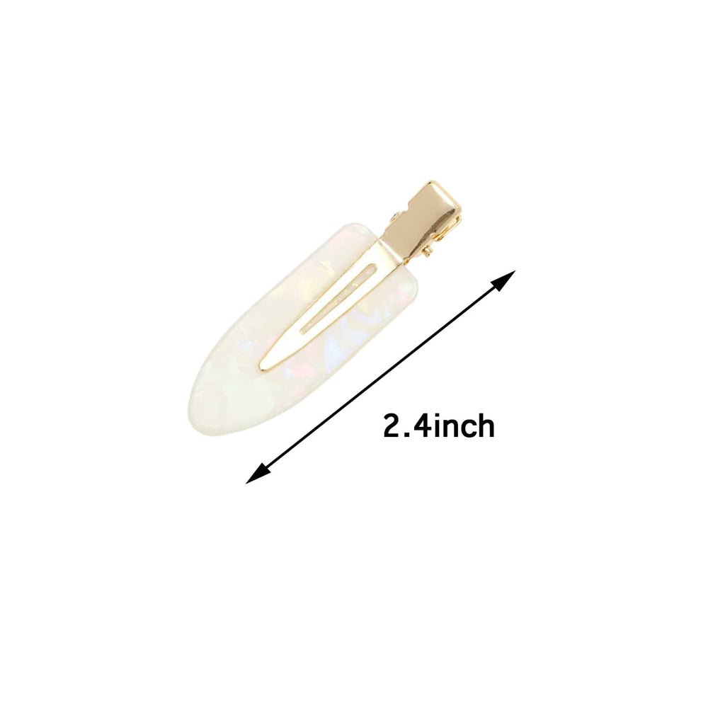Mini Skater Small Hair Clips 2.36inch No Crease Hair Pins No Bend Cute Barrettes Accessories for Women Thin Curly Fine Hair Styling Sectioning, Pack of 4 (Milk White)