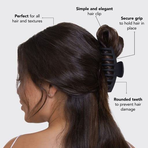 Kitsch Large Hair Clips For Women - Black & Tortoise, 2pcs
