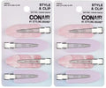 Conair Styling Hair Clips, No Bend No Crease Hair Clips, Styling Duck Bill Clips, Pink & Purple, 8 Count - Pack of 2