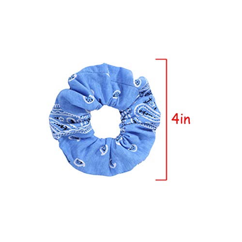 Bandana Print Scrunchies Hair Ties, 5PCS Cotton Hair Elastics for Women
