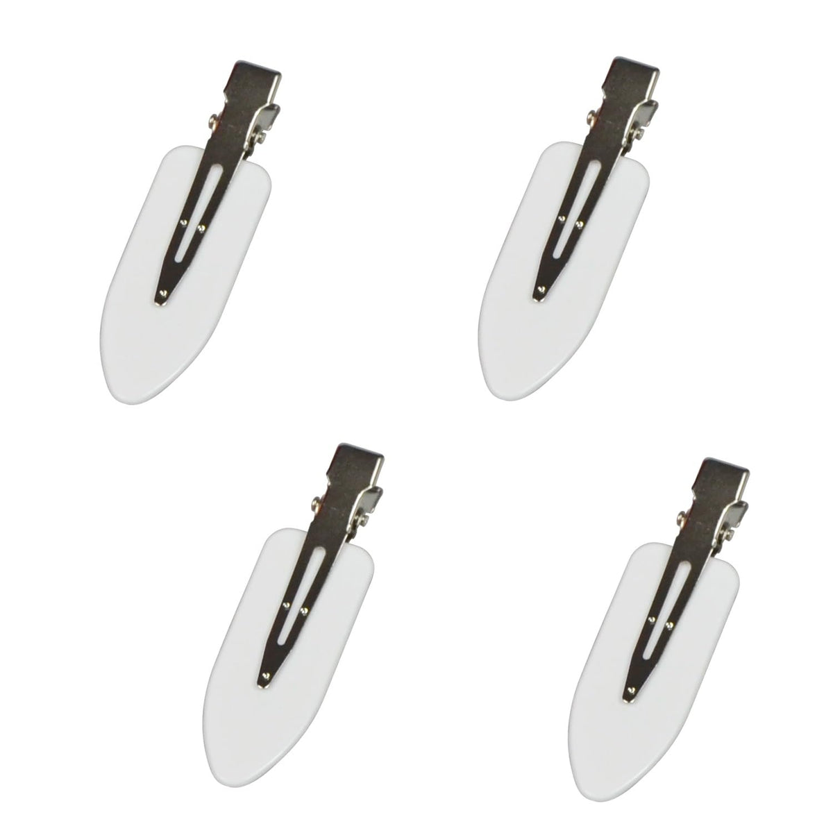 4 Pcs No Bend Creaseles Hair Clips, Flat Hair Clips for Women Hairstyle Bangs Finger Waves Makeup (White)
