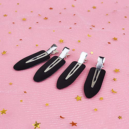 6 Pieces No Bend Hair Clips, No Crease Hair Clip for Hairstyling, Makeup Clips for Women and Girls (Black)