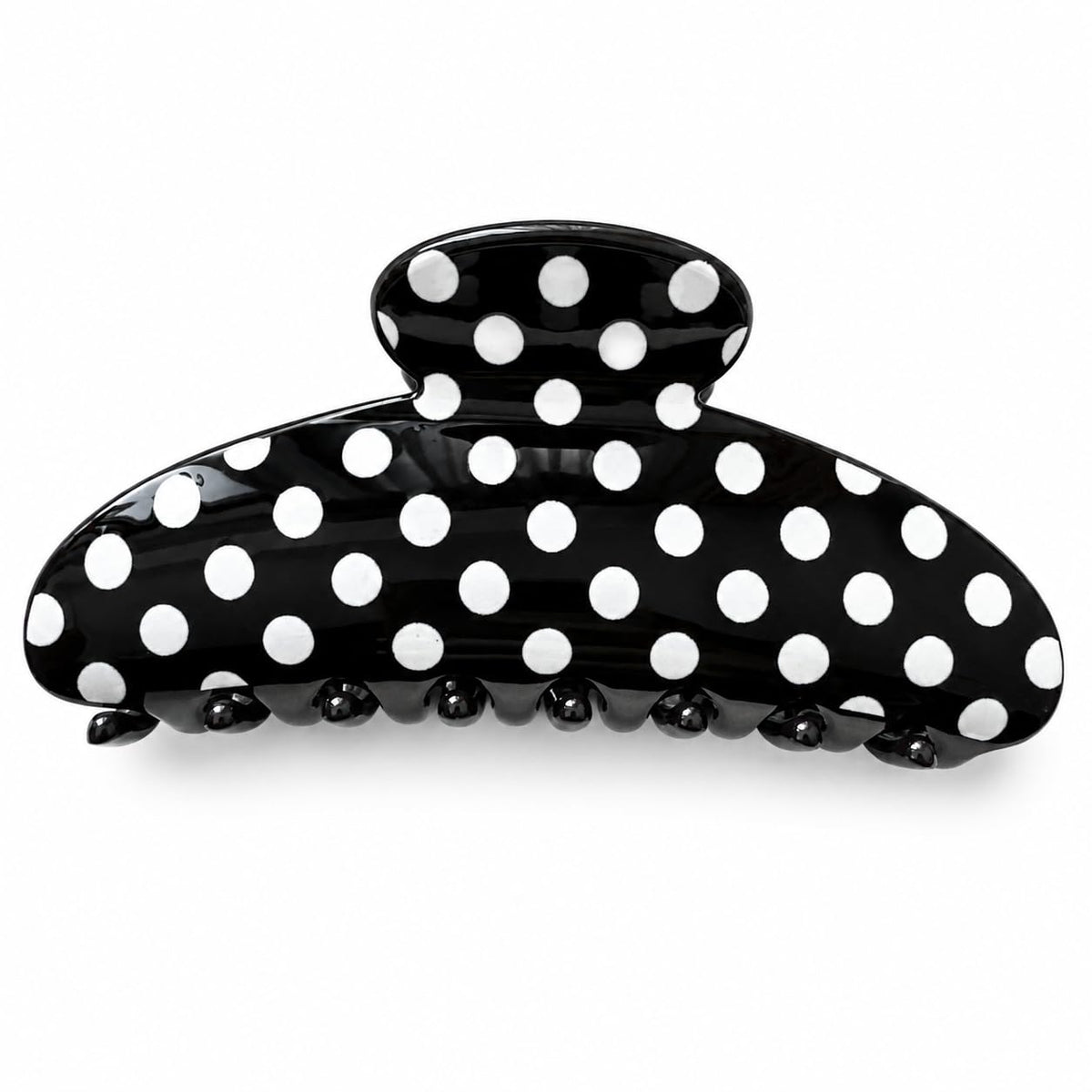 Claw Clips for Thick Hair | Polka Dot All Styles | Secure Grip, White, 1 Pack