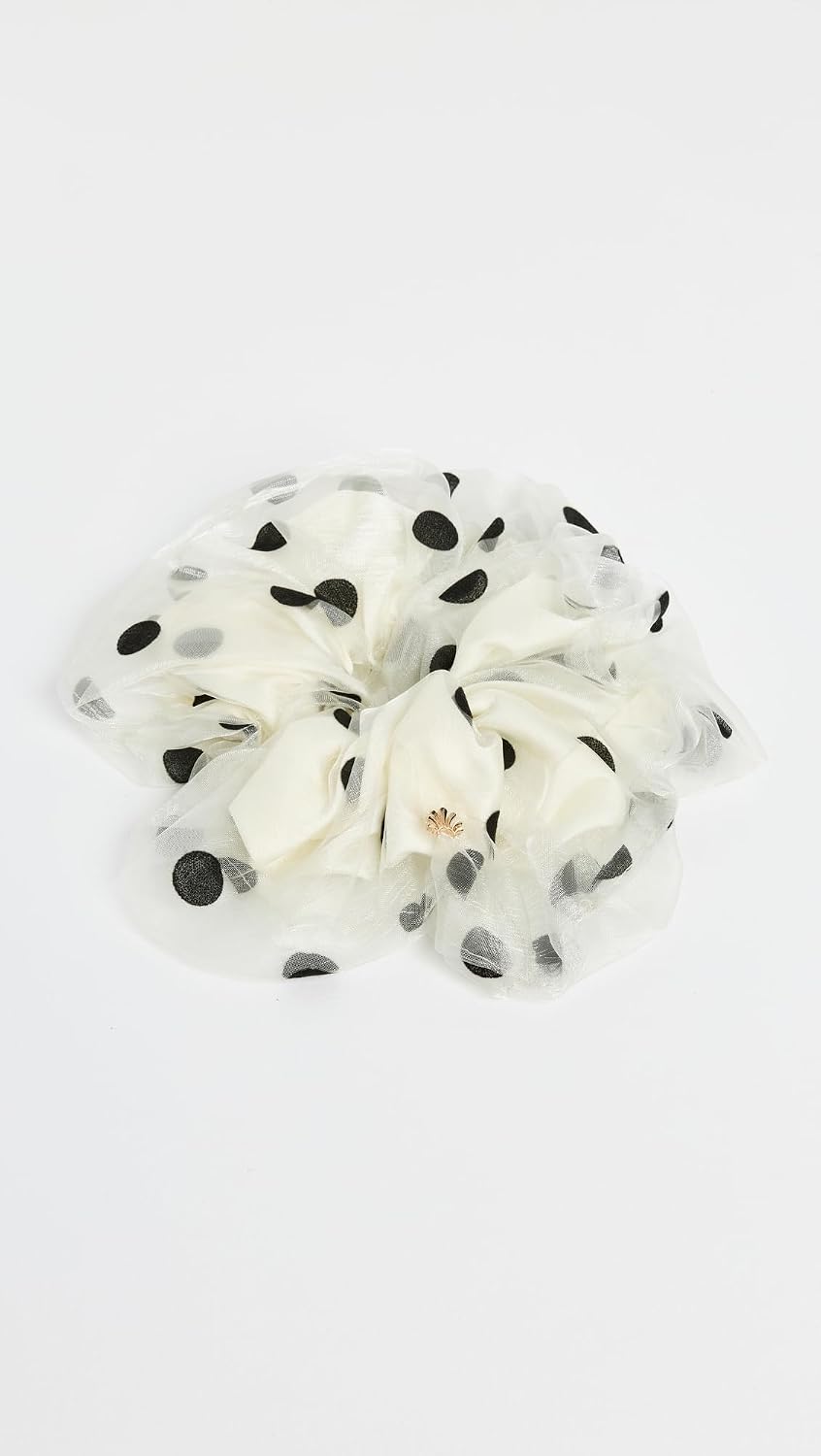 Lele Sadoughi Women's Oversized Polka Dot Scrunchie, Ivory, One Size