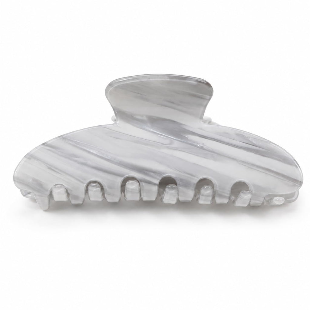 Large Claw Clip | 4.33-Inch Marbled PVC | Ivory Cream, 1 Pack