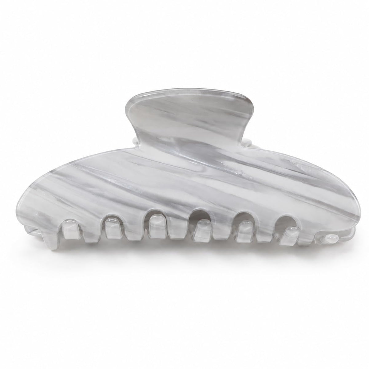 Large Claw Clip | 4.33-Inch Marbled PVC | Ivory Cream, 1 Pack