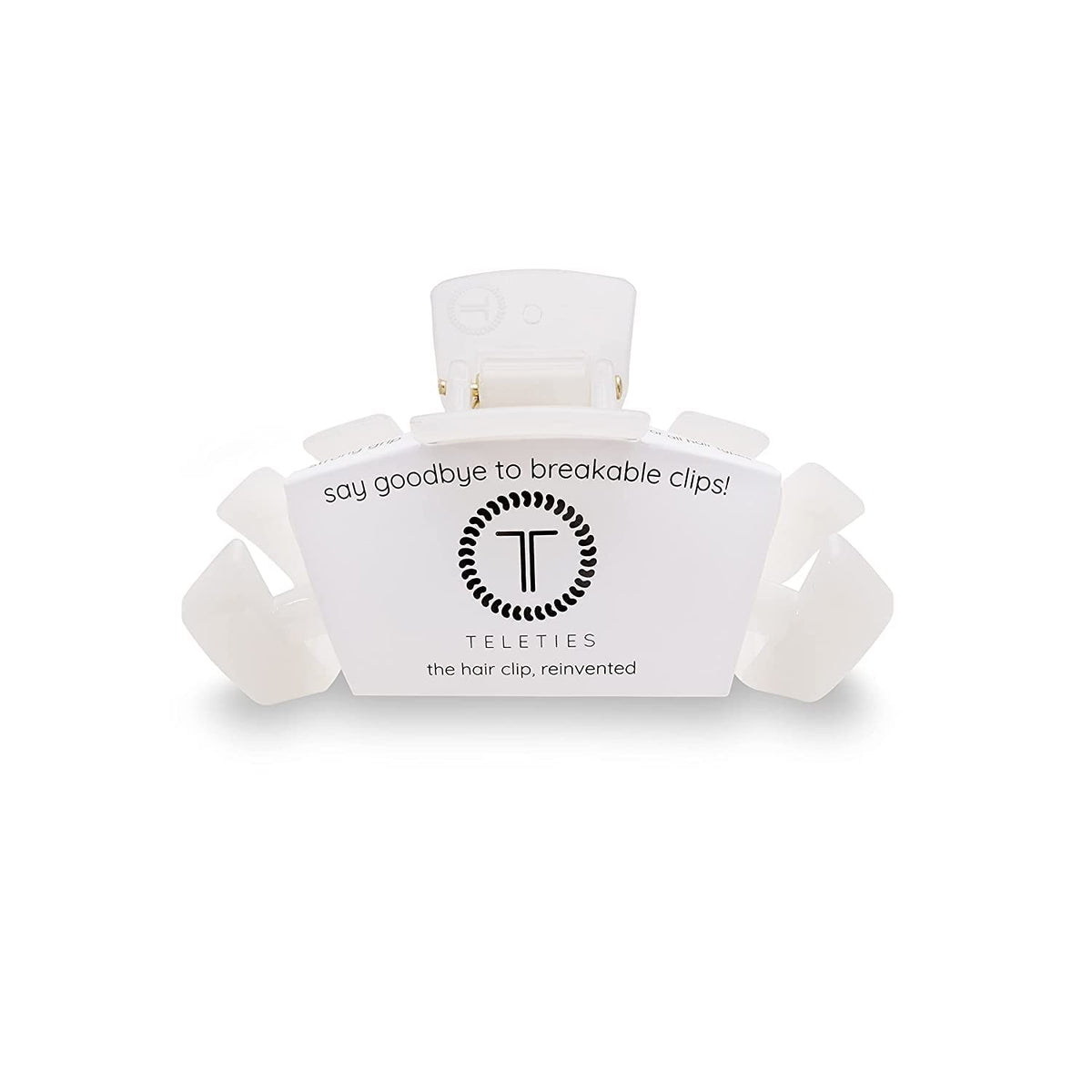 TELETIES - Large Hair Clip - Strong Grip, Bendable Teeth, Comfortable Curved Design - Ideal for Thick Hair - For All Hair Textures - Tortoise