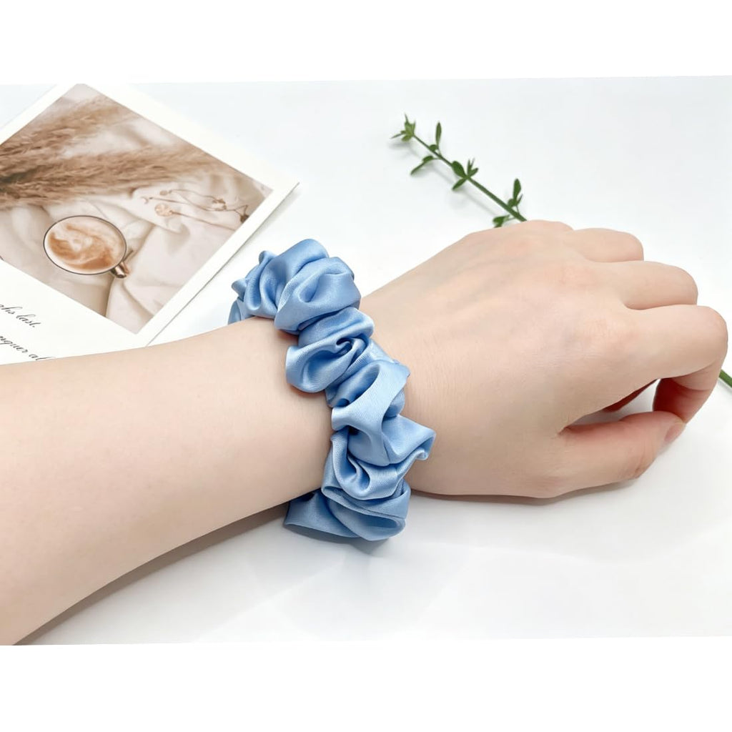 Satin Hair Scrunchies 3.15in High Elastic Hair Ties 12pcs Ponytail Holders
