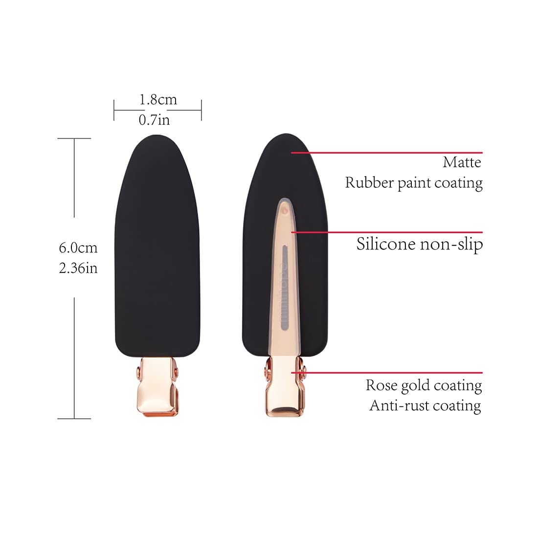 No Crease Flat Duckbill Hair Clips, Morandi, for Makeup