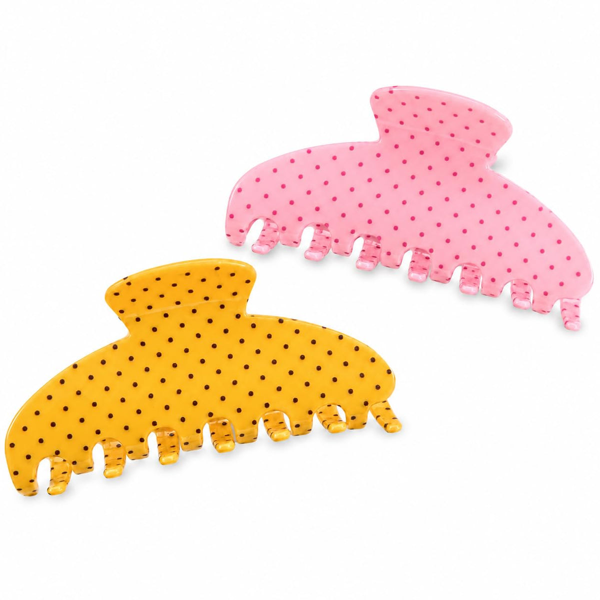 Large Claw Clips | Polka Dot | 3.9-Inch Acrylic, Yellow, 1 Pack