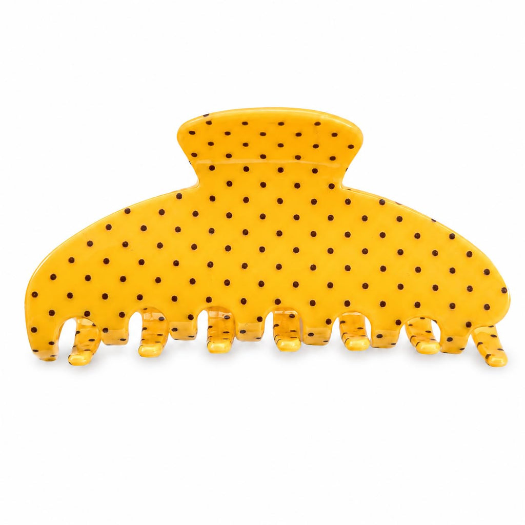 Large Claw Clips | Polka Dot | 3.9-Inch Acrylic, Yellow, 1 Pack