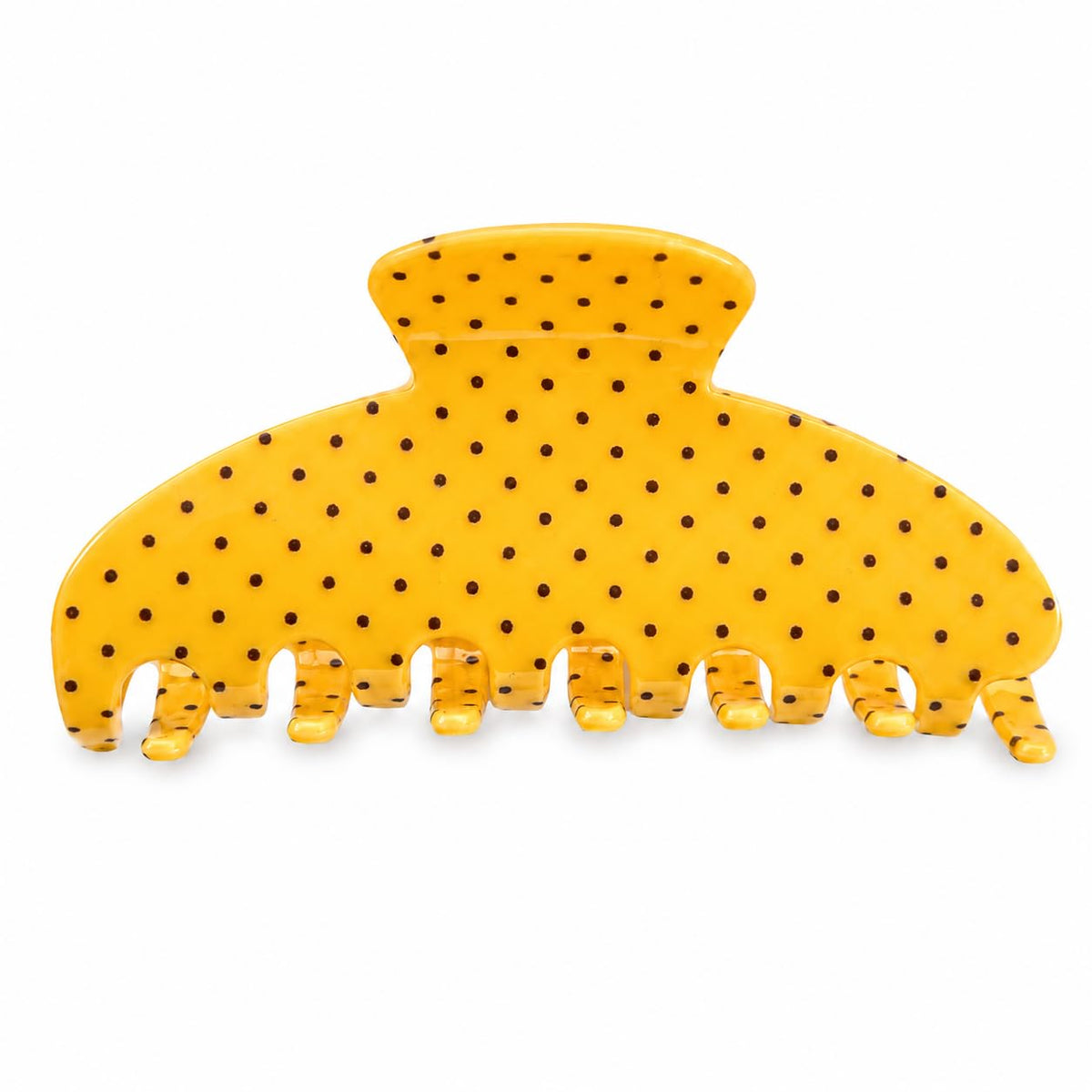 Large Claw Clips | Polka Dot | 3.9-Inch Acrylic, Yellow, 1 Pack
