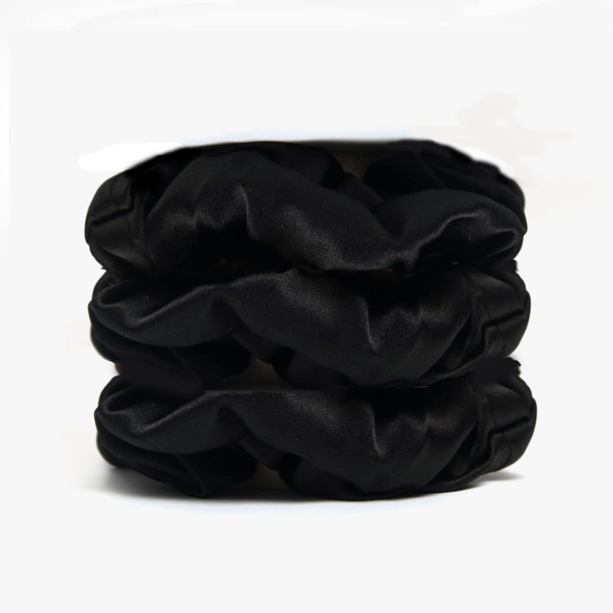 Michooyel 100% Mulberry Silk Scrunchies Hair Ties Elastic Band Scrunchy For Women Girls Curly Hair, No Damage, Ponytail Holder, 3 Pack, 4 cm