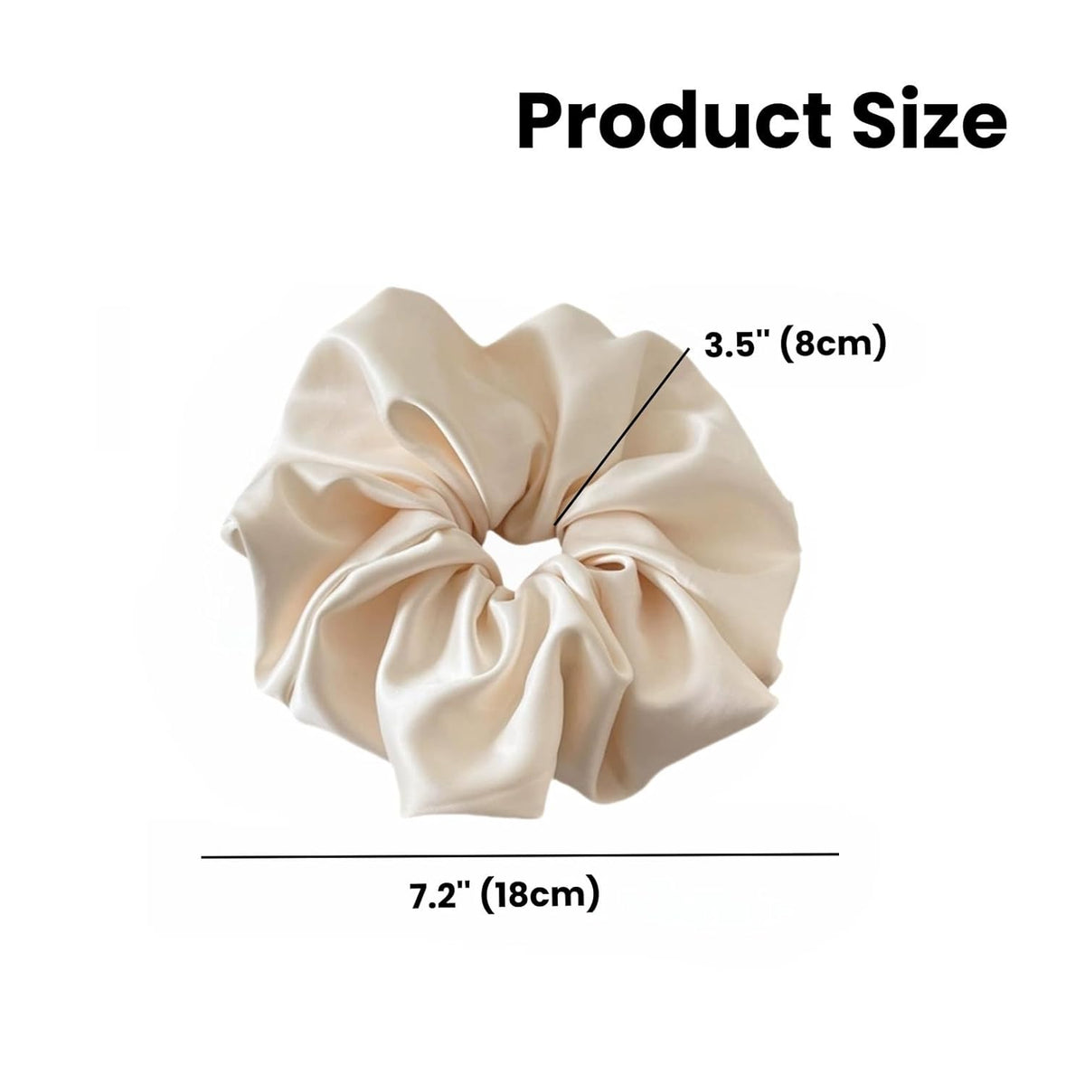 PIDOUDOU 2 Pack Jumbo Satin Silk Scrunchies, 7.5 Inch Hair Ties