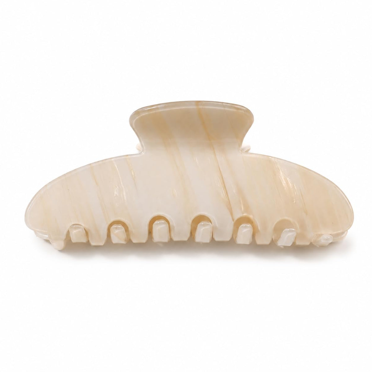 Large Claw Clip | 4.33-Inch Marbled PVC | Ivory Cream, 1 Pack
