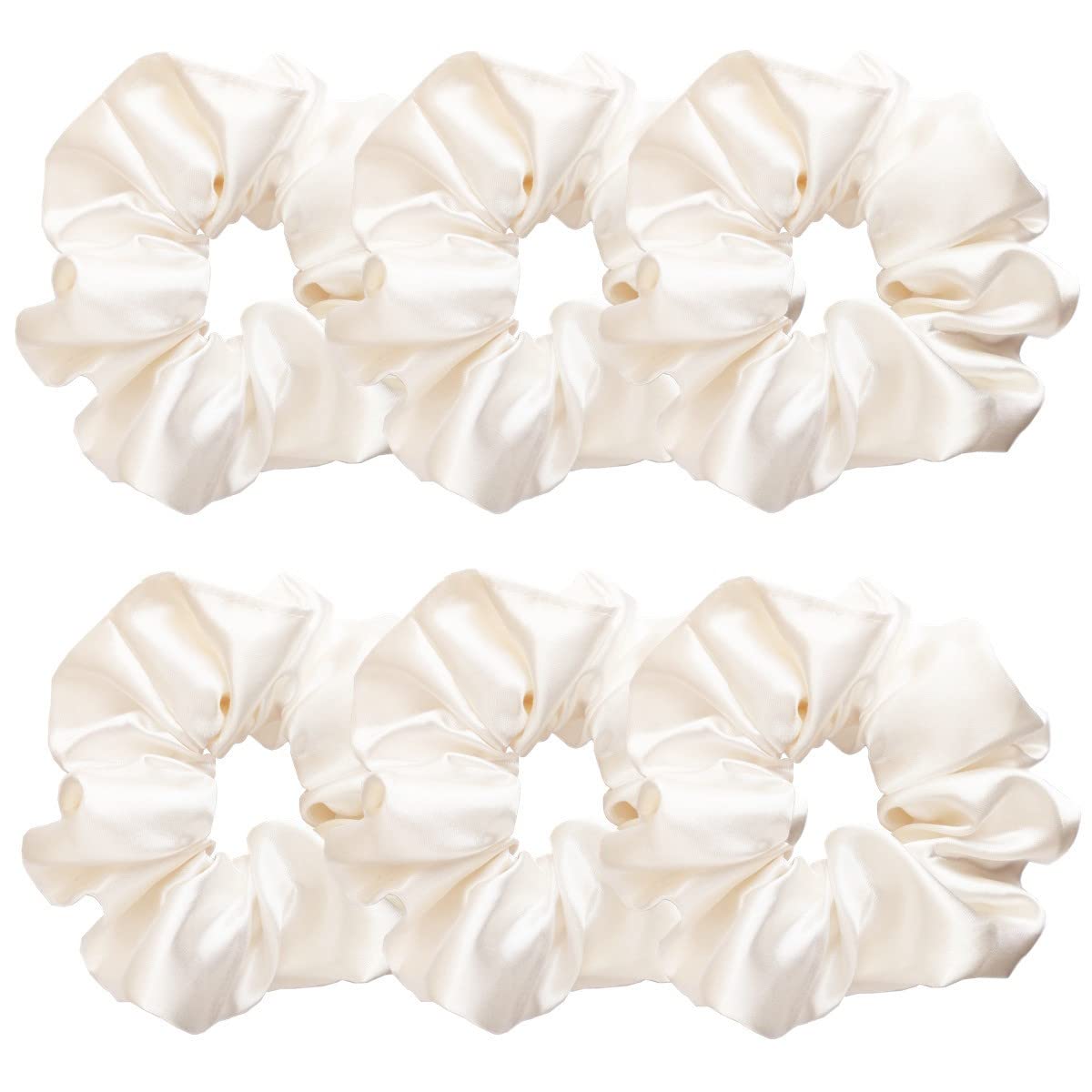 Sufermoe 6 Pcs Satin Silk Hair Scrunchies, 4.5 Inch, Dark Brown, Hair Accessories for Women and Girls