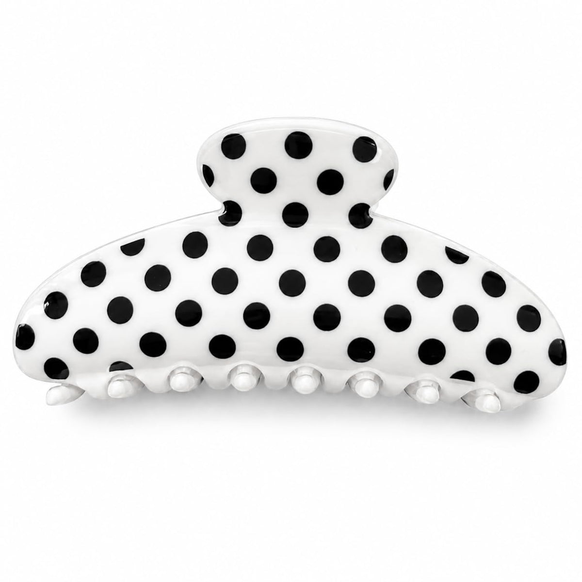 Claw Clips for Thick Hair | Polka Dot All Styles | Secure Grip, White, 1 Pack