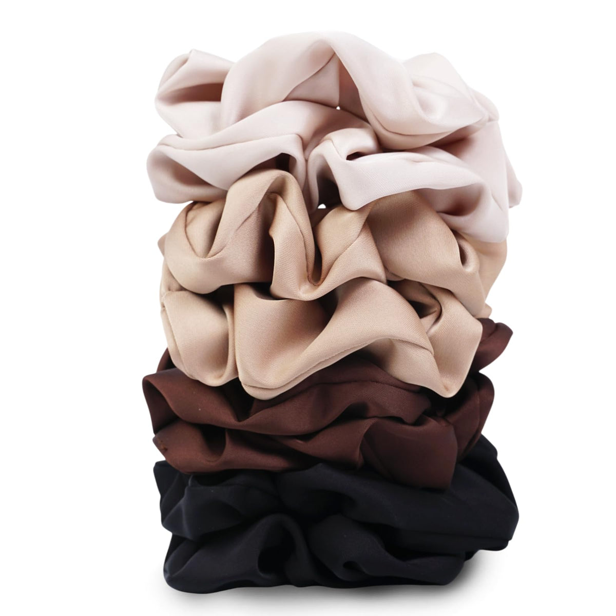 Satin Scrunchies for Women – 8PCS Black Silk Hair Ties – No Crease, Frizz-Free, Gentle Elastic Hair Bands for Thick & Thin Hair, Soft & Stylish Hair Accessories Gifts