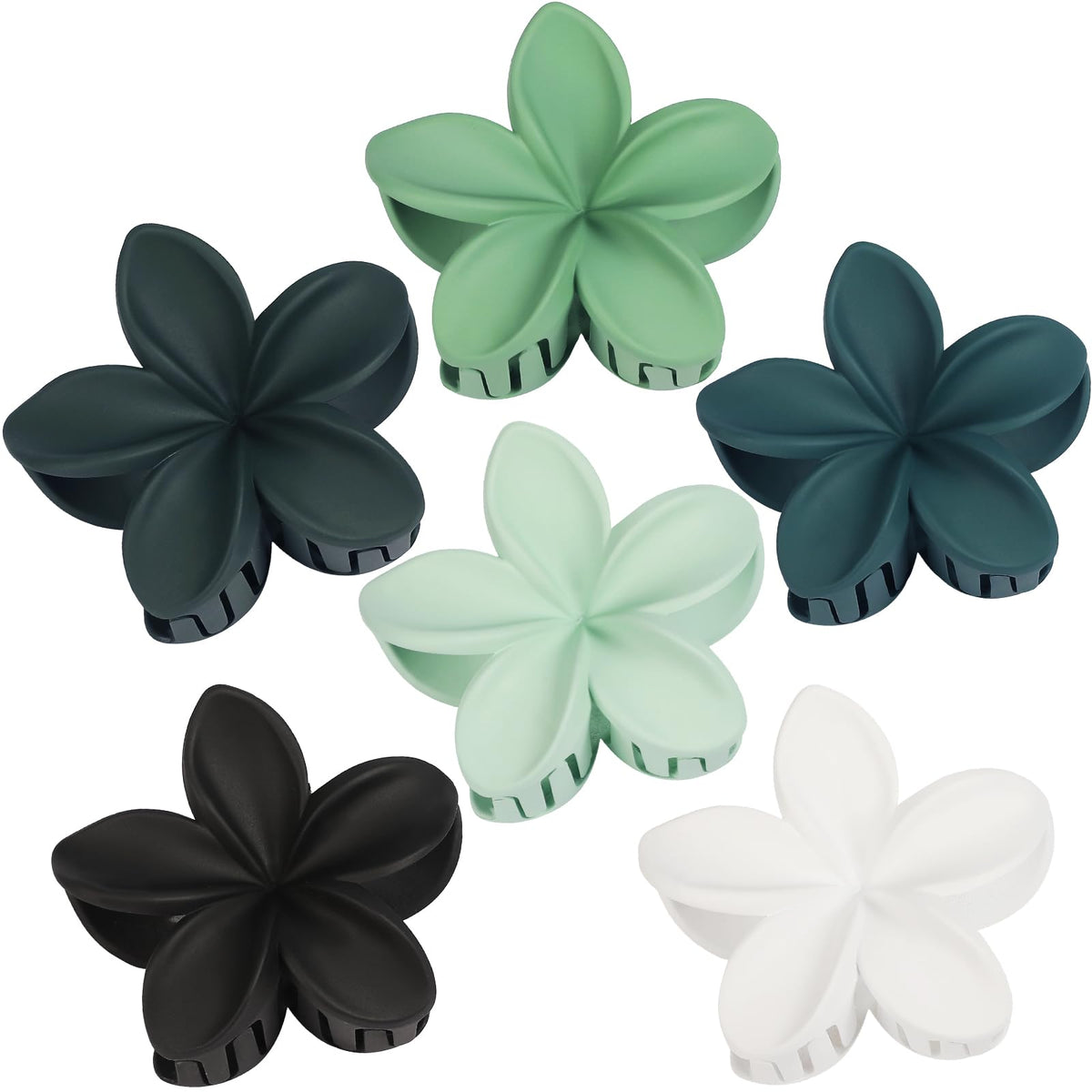 Sisiaipu Flower Hair Clips for Women 6 Pcs Hawaiian Large Claw Clips Plumeria Medium Hair Claw Clips for Thick Thin Hair Hibiscus Tropical Beach Hair Accessories for Women Girls and Girls (PS)