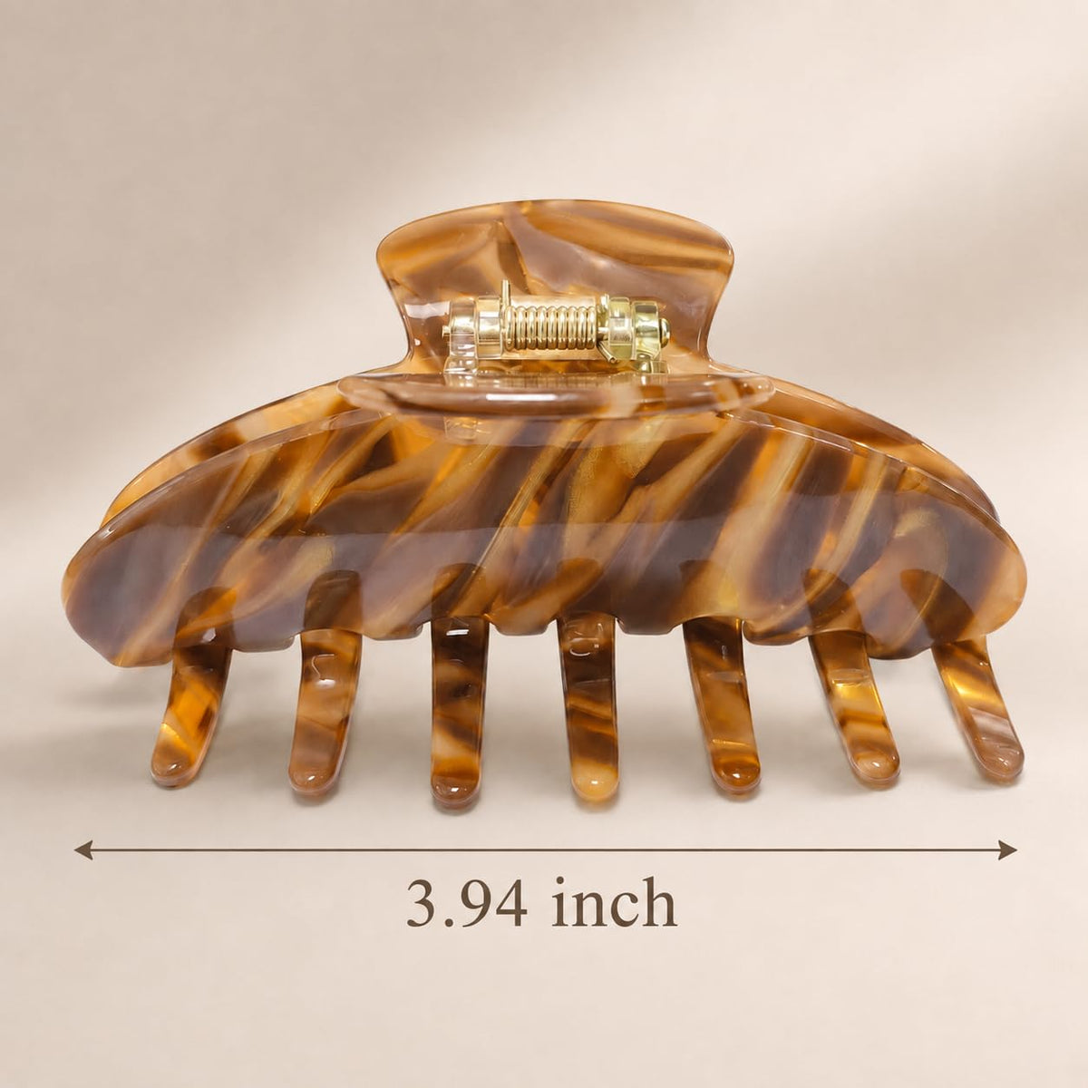 Large Claw Clip | All Styles | Acetate Secure Grip, Amber, 1 Pack
