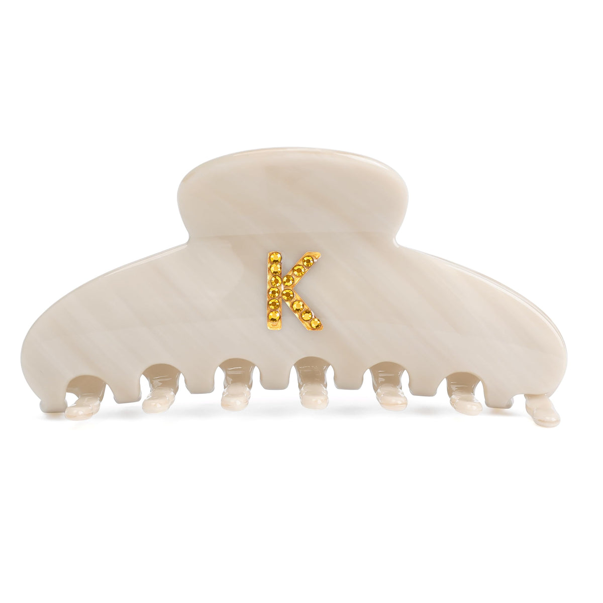 Initial A Acetate Claw Clip for Women, 4.3 Inch Strong Hold for Fine Hair