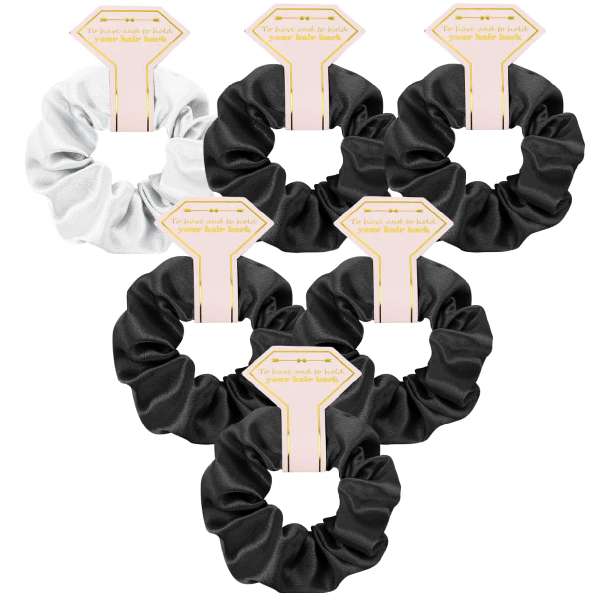 Satin Bridesmaid Scrunchies Bachelorette Hair Ties Set of 6 Bridal Shower No Damage Hairties ideas Gift for Wedding Party Favors Bridesmaid Proposal Gifts (Dusty Blue)