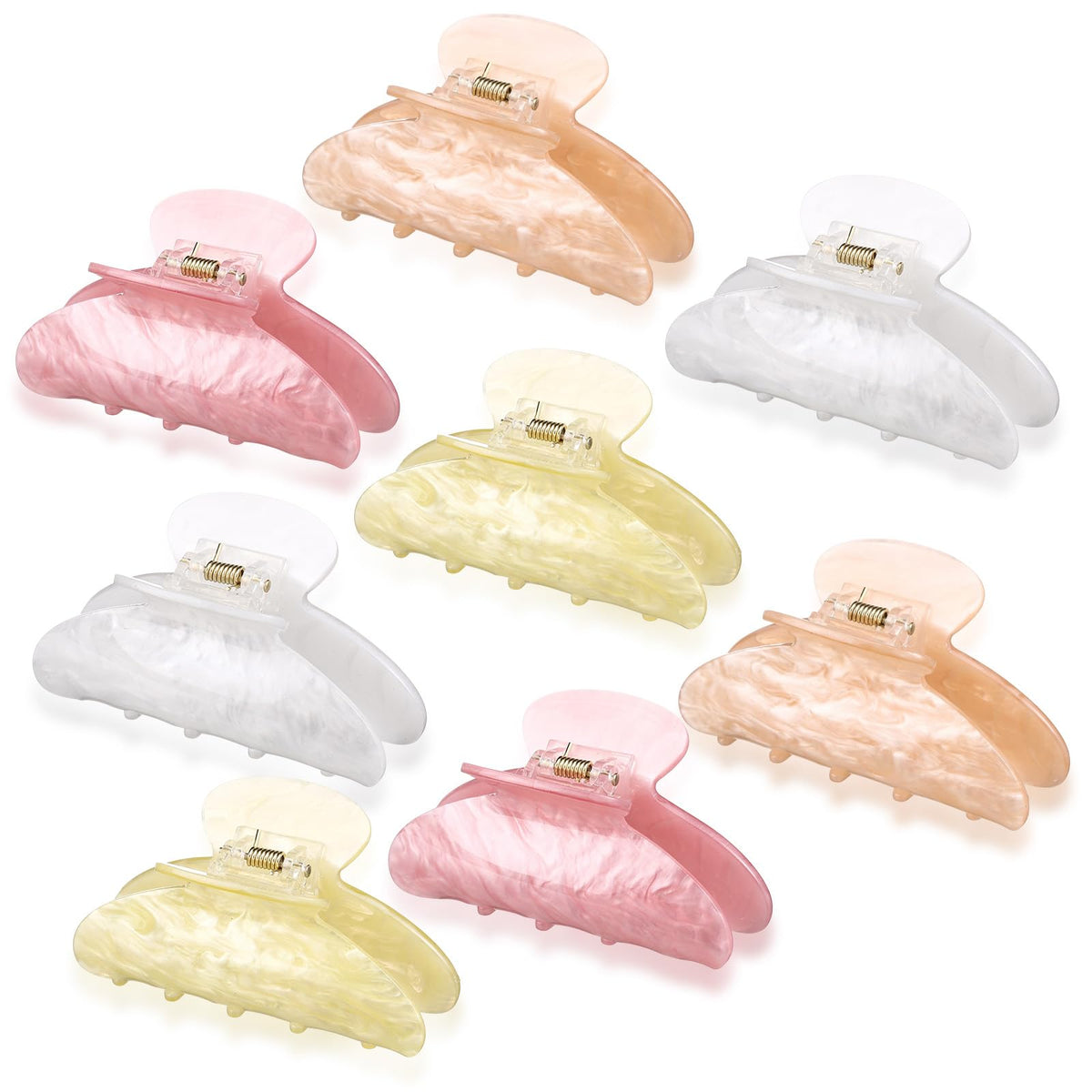 8 Pcs Large Acrylic Hair Claw Clips,Ink Painting,Dusk Color