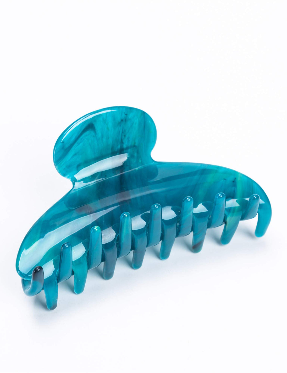 Large Size 3.5" Handmade Celluloid French Design Barrettes Tortoise Shell Claw Fashion Accessories Hair Clip for Women (B)
