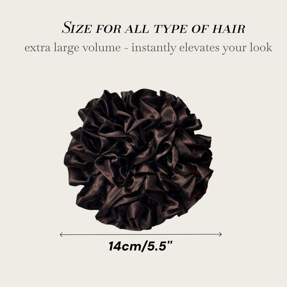3 Pack Satin Scrunchies for Women, Large Silk Ruffle Scrunchies, Voluminous Hair Ties for Thick & Thin Hair, Hair Bow for Daily, Work & Party (Black, Brown, Red)