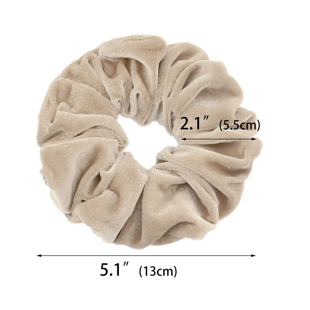 2 Pcs Large Size Scrunchies for Thick Hair Women Hair Ties Accessories (2 Taupe)