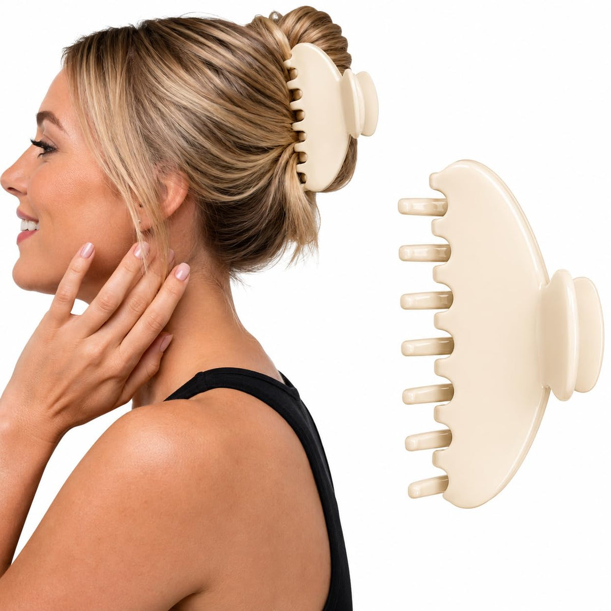 Hair Claw Clip – Large & Medium Sizes – Strong Hold, Non-Slip Grip for Thick or Fine Hair – Premium Cellulose Acetate – No Breakage, Gentle Styling for Women (Tortoise, Medium - 3.5")