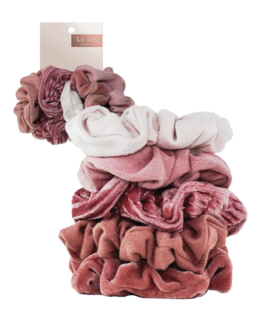 Kitsch Satin Scrunchies for Women | For All Hair Types - Black, 5pcs