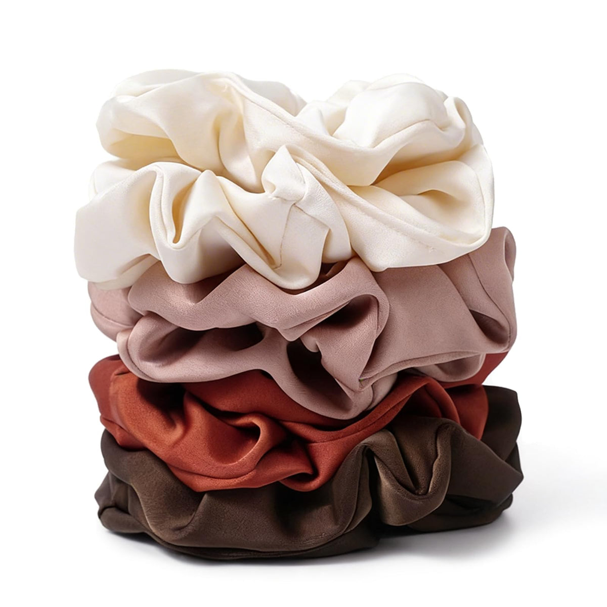 Satin Scrunchies for Women – 8PCS Black Silk Hair Ties – No Crease, Frizz-Free, Gentle Elastic Hair Bands for Thick & Thin Hair, Soft & Stylish Hair Accessories Gifts