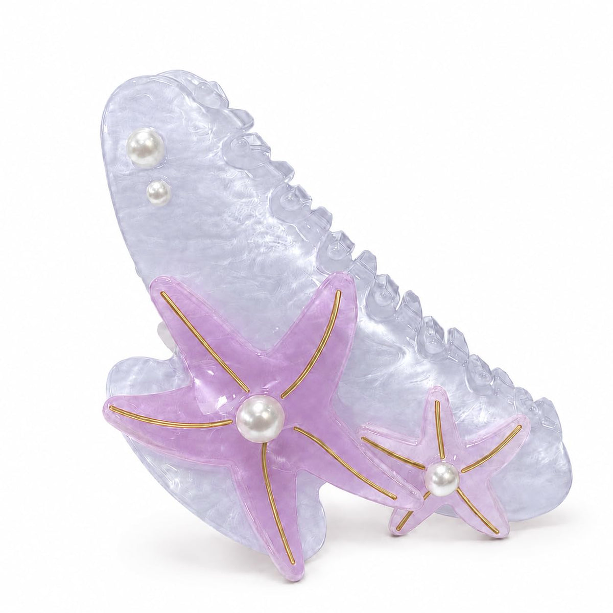 Acetate Hair Claw Clips for Women, Tortoise Shell or Polka Dot Large Hair Clips Strong Hold Hair Claws Gift Box Pack (Blue-1pcs)