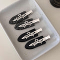 4PCS Creaseless Hair Clips No bend No Crease Hair Clip Makeup Clips for Women and Girls Flat Hair Clips for Hairstyling Salon Silver Handle (A)