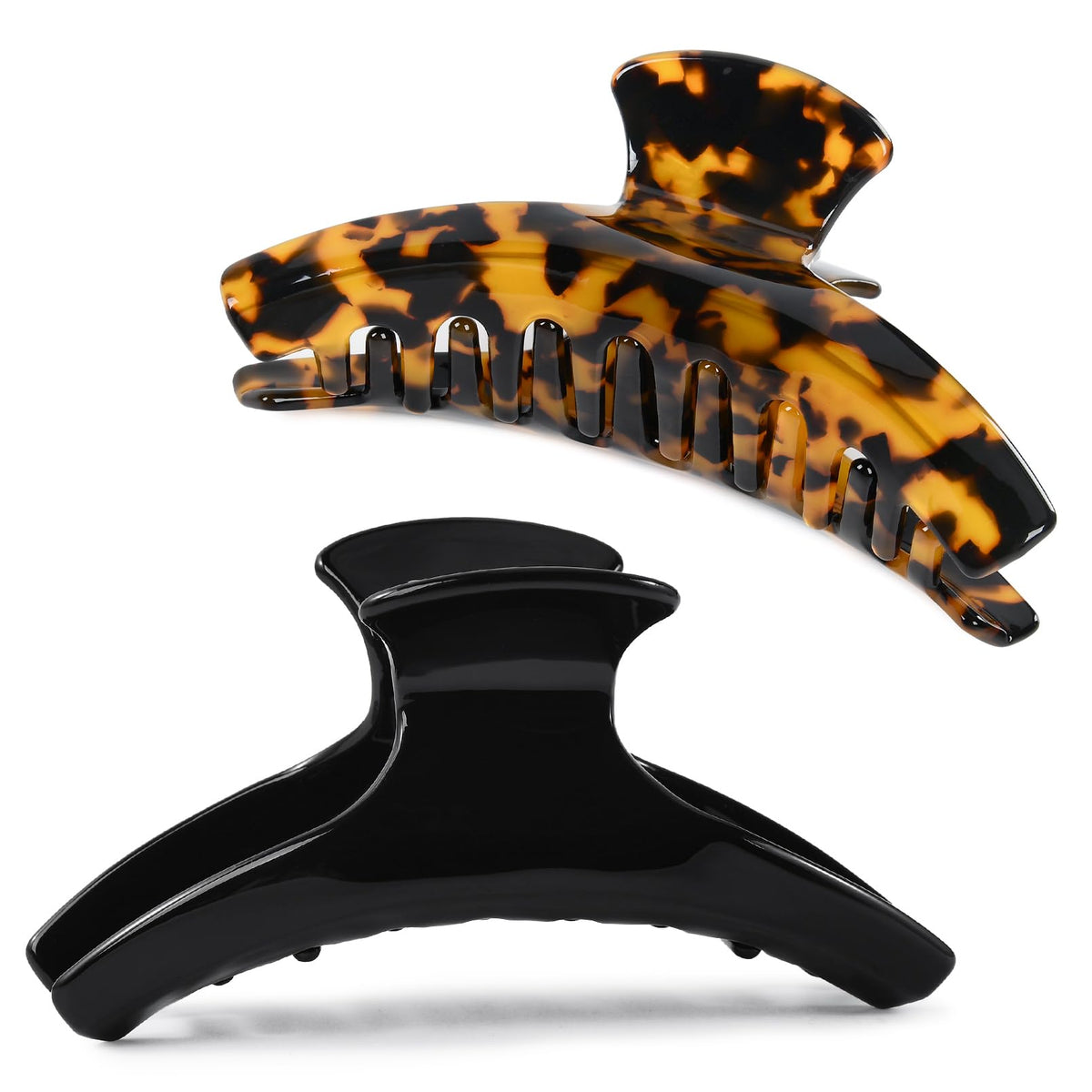 2PCS Hair Claw Banana Clips tortoise Barrettes Celluloid French Design Barrettes celluloid Leopard print Large Fashion Accessories for Women Girls