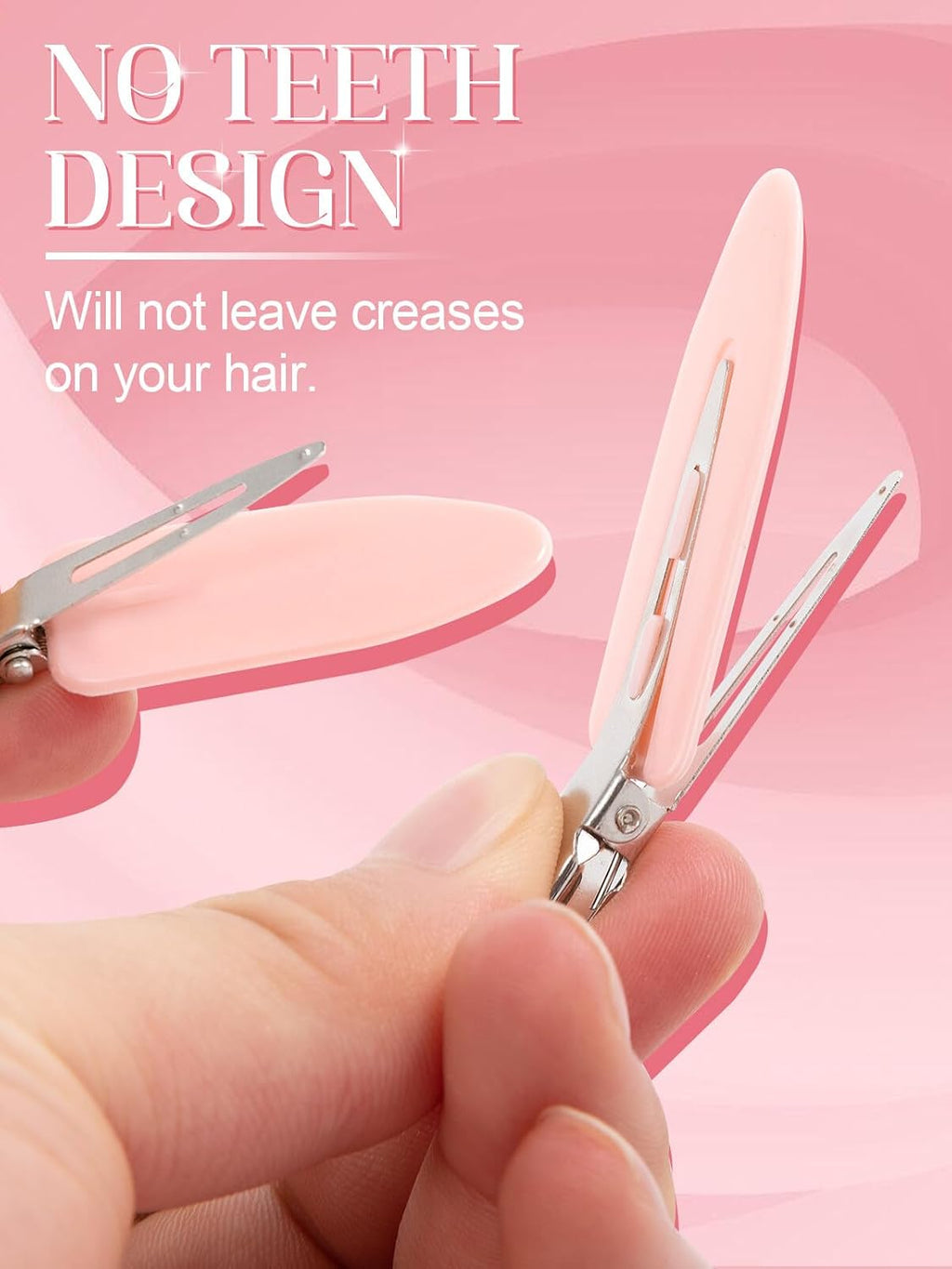 8Pcs Creaseless Hair Clips for Women Styling, 4 Black, 2 White, 2 Pink