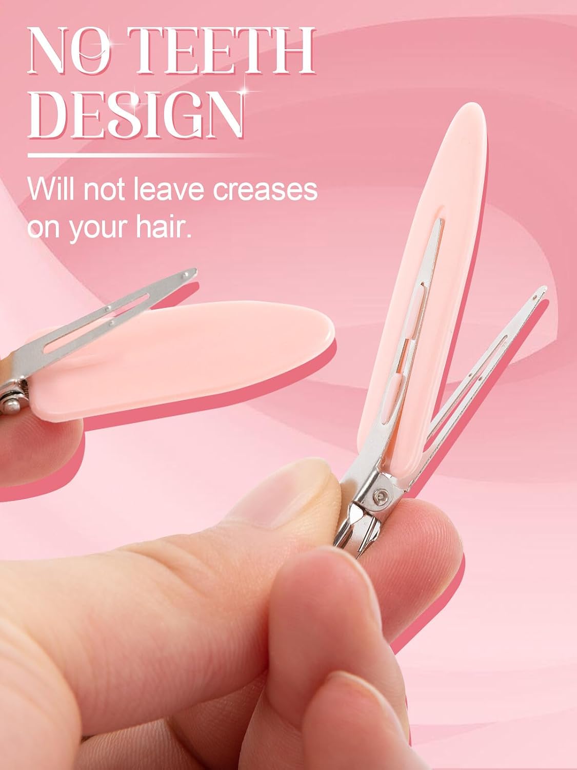 8Pcs Creaseless Hair Clips for Women Styling, 4 Black, 2 White, 2 Pink