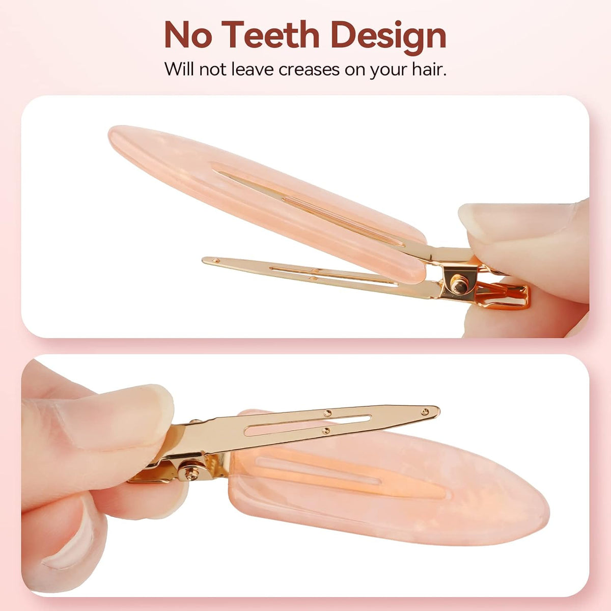 Leezmark 12 Pcs No Bend Creaseless Hair Clips for Women - Salon Styling Flat Clips for Makeup and Girls