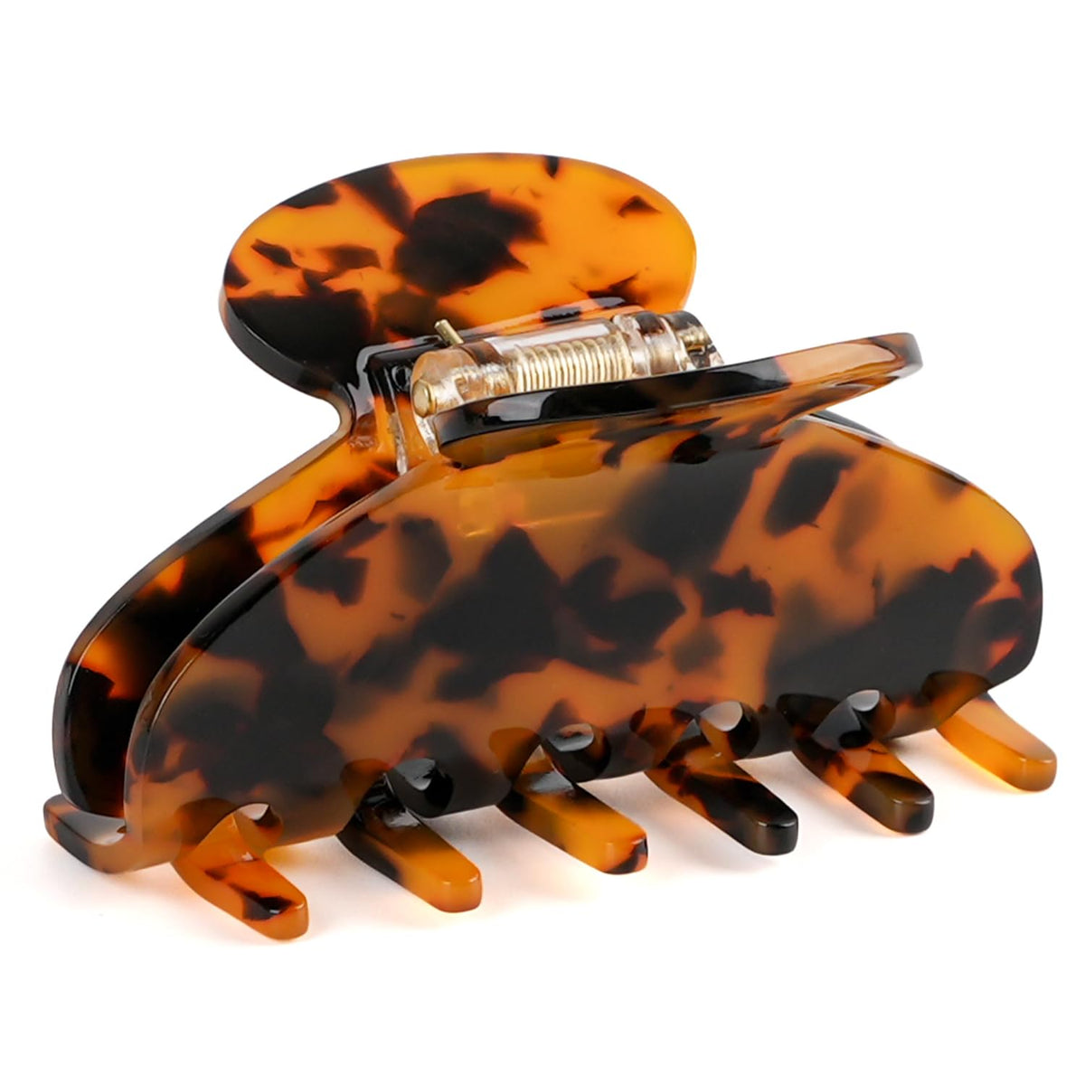 MAORULU Medium Cute Acetate Hair Claw Clip for Women Girls, 3 Inch Tortoise Shell Claw Clips for Thin & Medium Thick Hair, Durable French Banana Clip with Gift Box, Celluloid Accessories