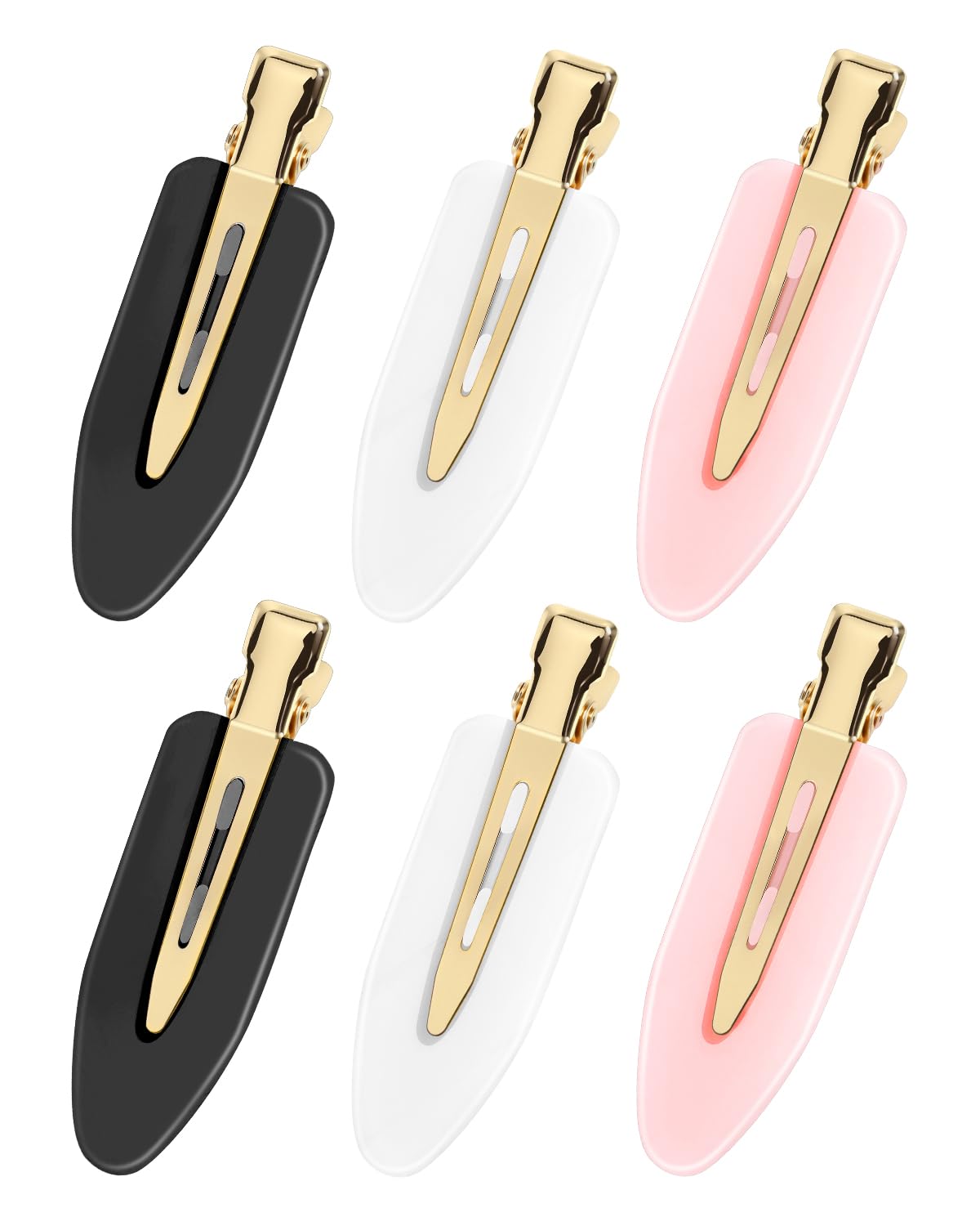 Amizo 6 Pcs Creaseless Flat Hair Clips for Makeup and Daily Beauty Routine