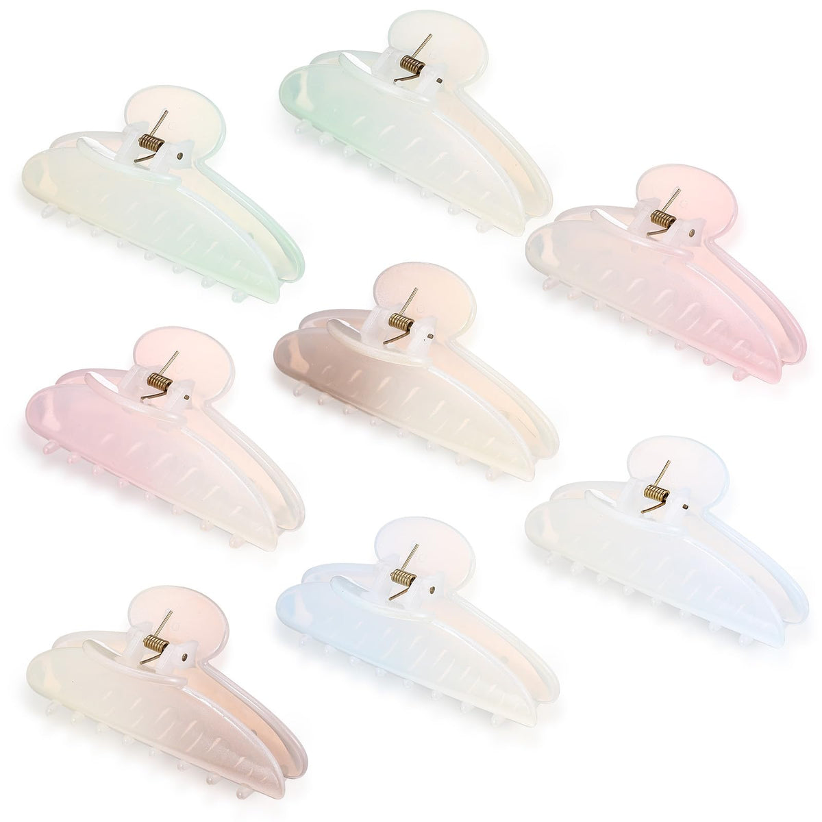 8 Pcs Large Acrylic Hair Claw Clips,Ink Painting,Dusk Color