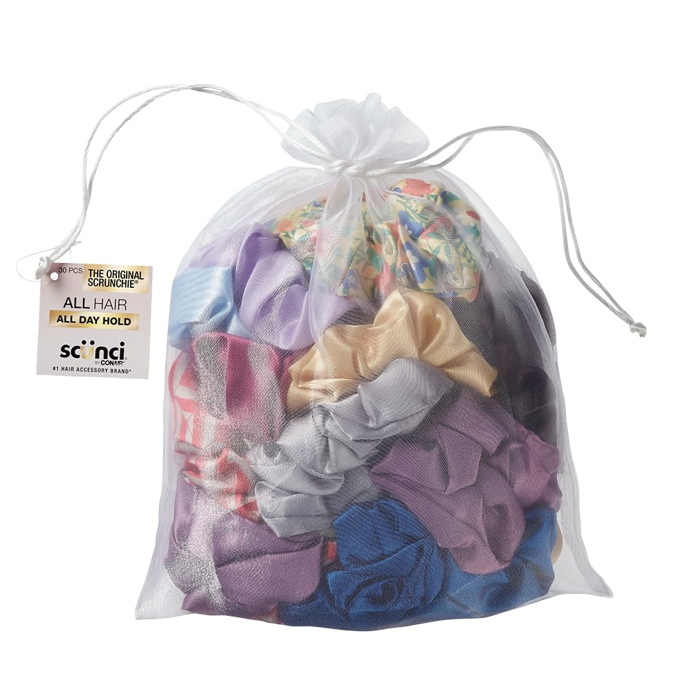 Scünci Hair Scrunchies, Waffle Knit Cotton, No-Damage, 36 Count