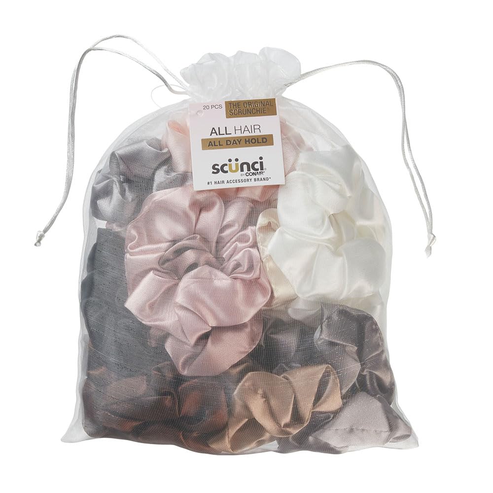 Scünci Hair Scrunchies, Waffle Knit Cotton, No-Damage, 36 Count