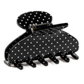 MAORULU Medium Cute Acetate Polka Dot Claw Clips, 3 Inch (Navy Blue)