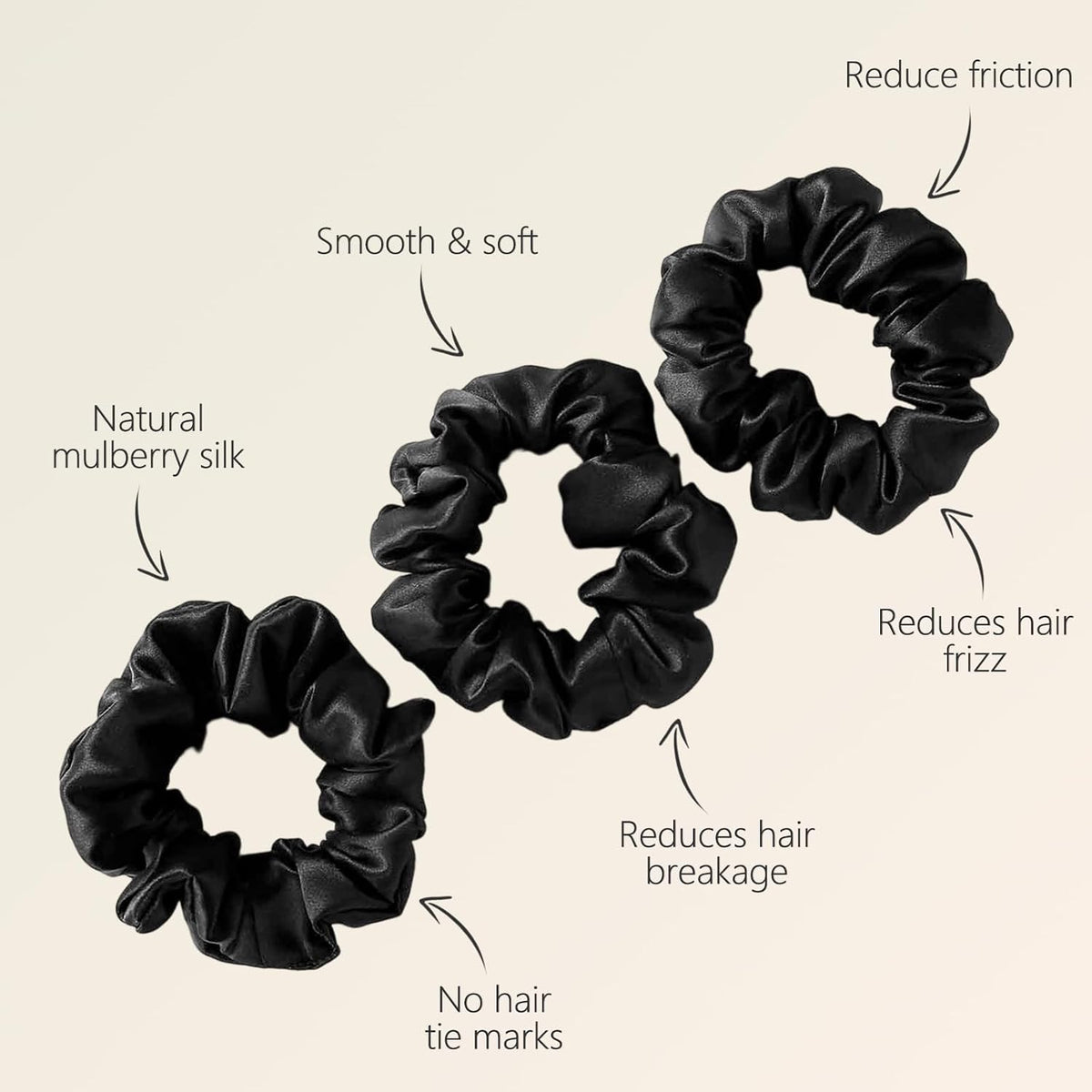 ZIMASILK 100% Pure Mulberry Silk Hair Scrunchies for Women