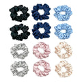 Satin Hair Scrunchies 3.15in High Elastic Hair Ties 12pcs Ponytail Holders