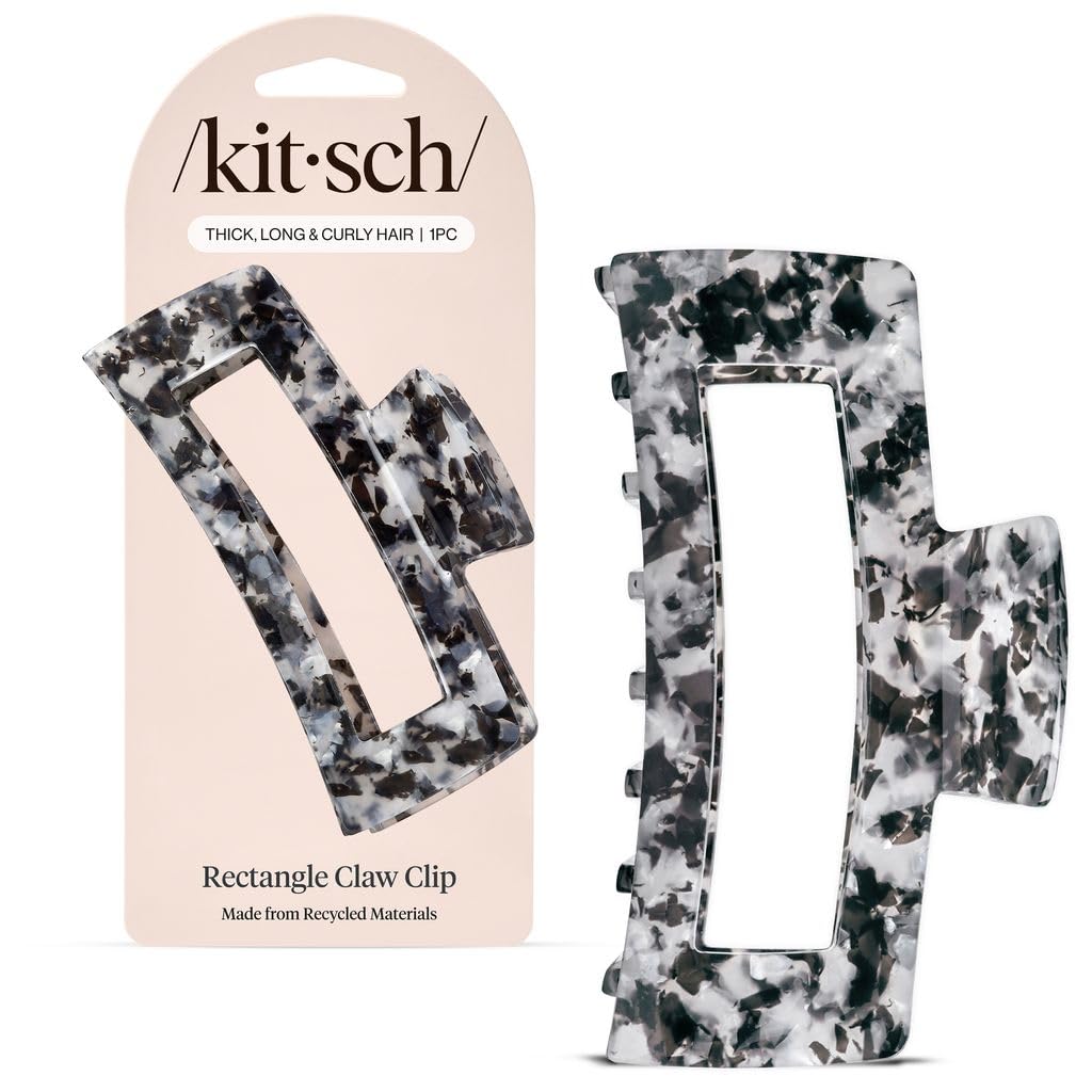 Kitsch Jumbo Open Shaped Hair Clip for Women - Black, 1pc