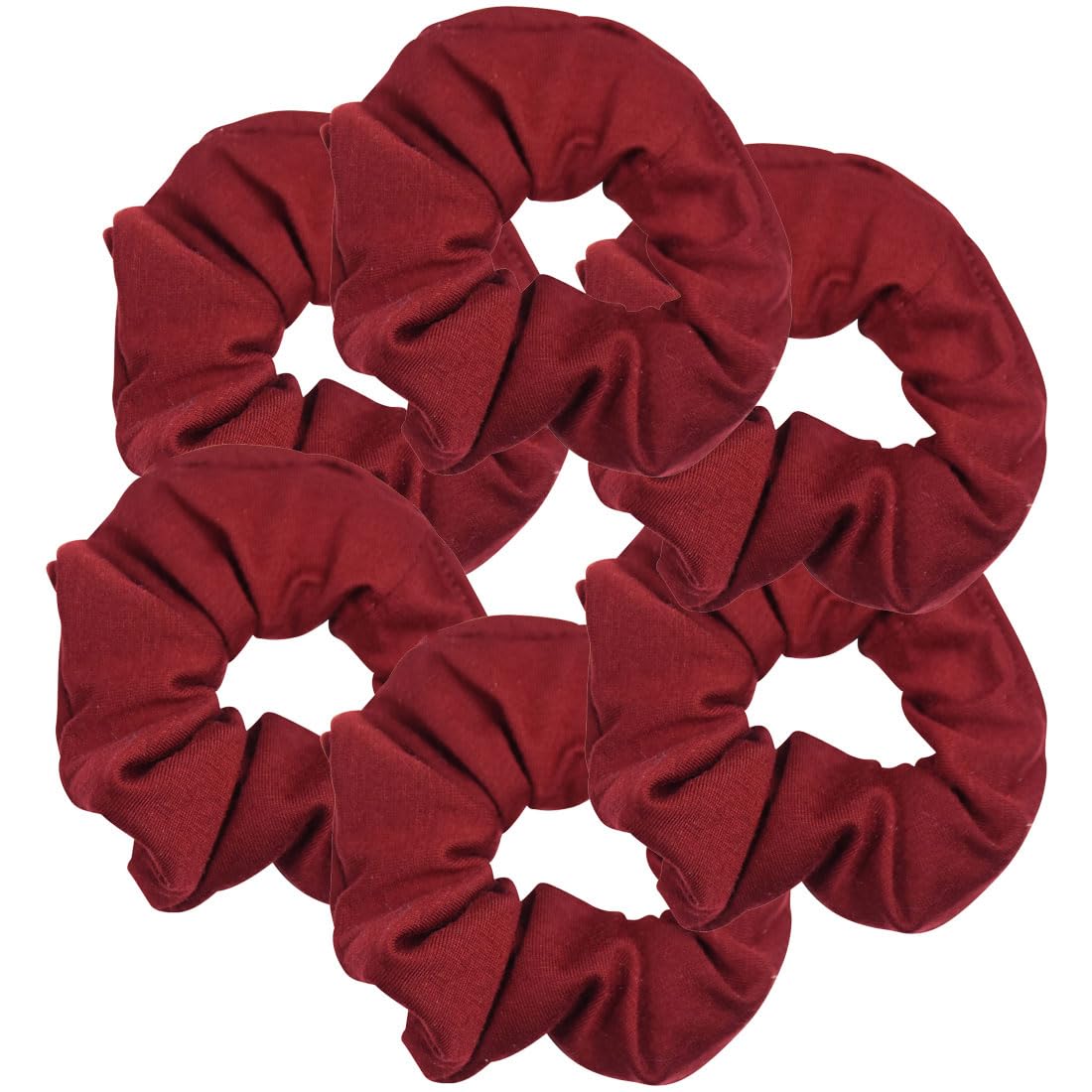 Motique Accessories Large Scrunchies for Women, Pack of 6, Black